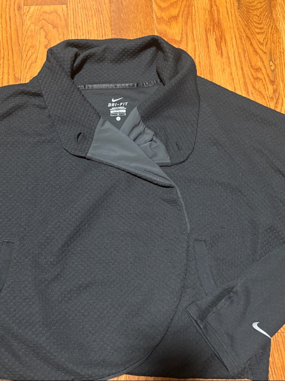 Nike Black Textured Dri-FIT Pullover